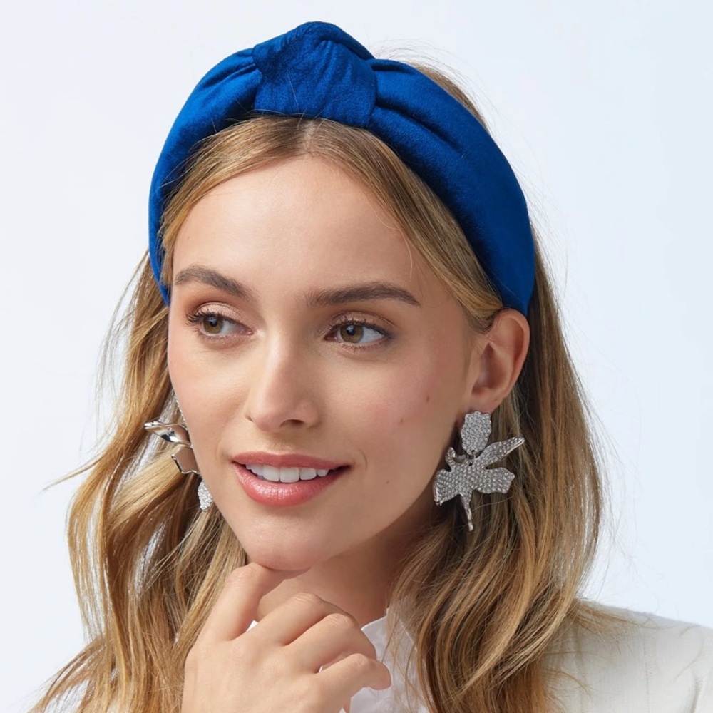 Lele Sadoughi Navy Velvet Headband